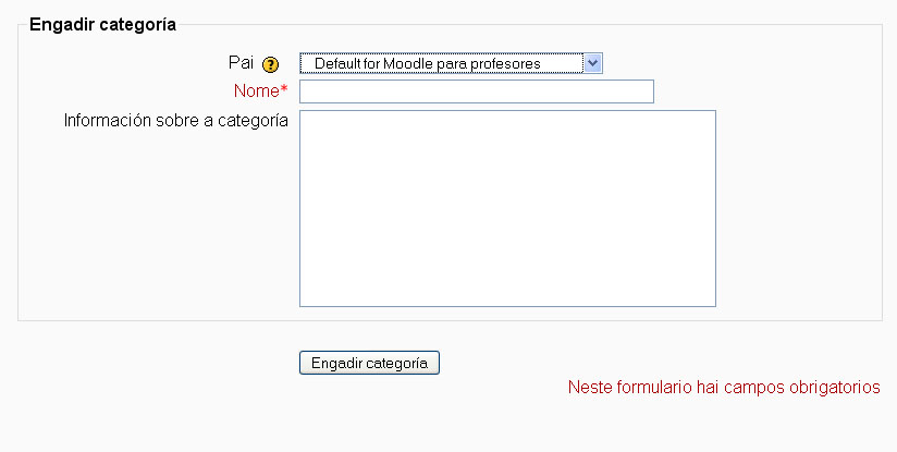 engadir categorías engadir categorías