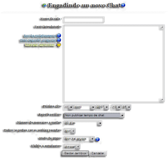 engadir actividade chat engadir actividade chat