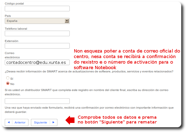 Smart Board formulario de rexistro 2