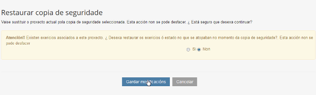 Restaurar copia de seguridade