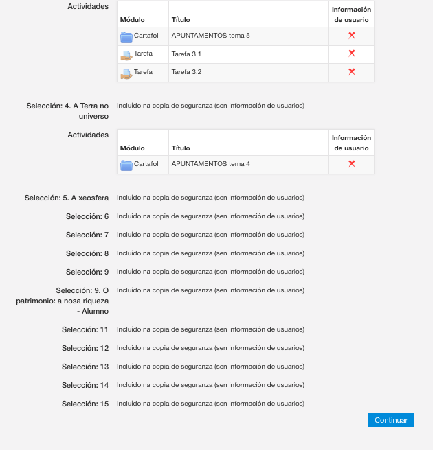 Restaurar copia de seguranza