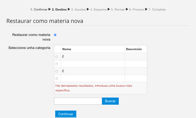 Restaurar copia seguranza