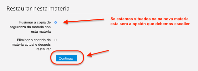 Restarurar copia seguranza