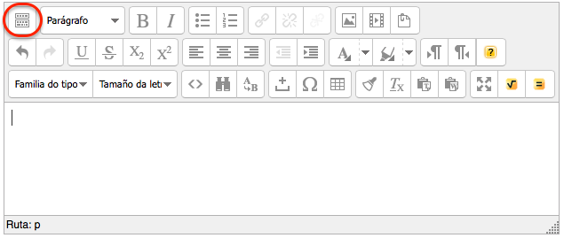 Editor de texto desplegado