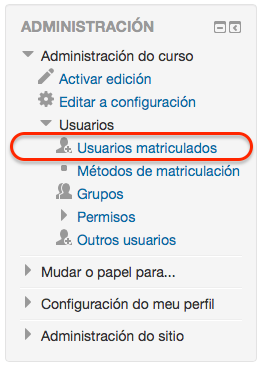 Usuarios matriculados