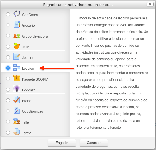 Actividade tipo lección