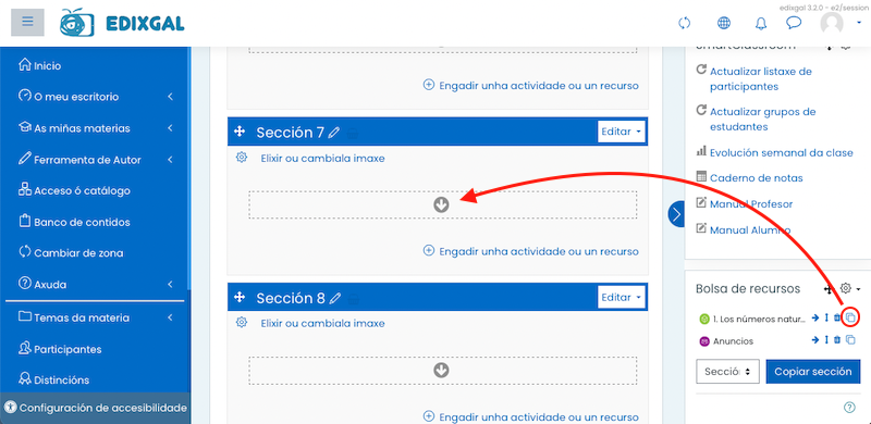 enadir desde a bolsa de recursos
