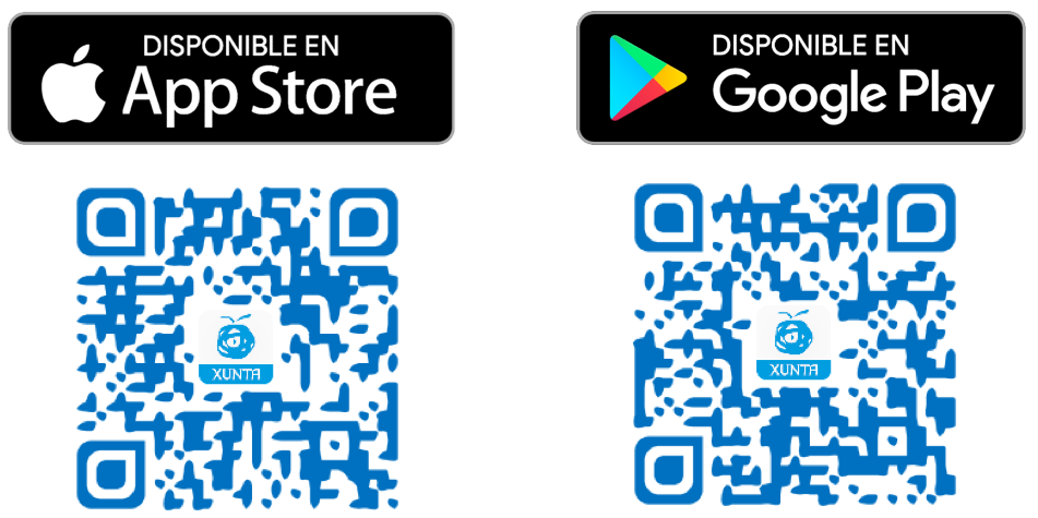 Códigos QR para a descarga da aplicación