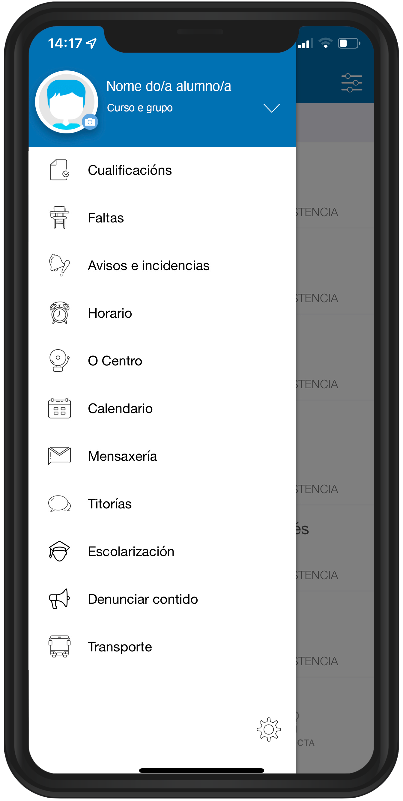 Funcionalidades da app