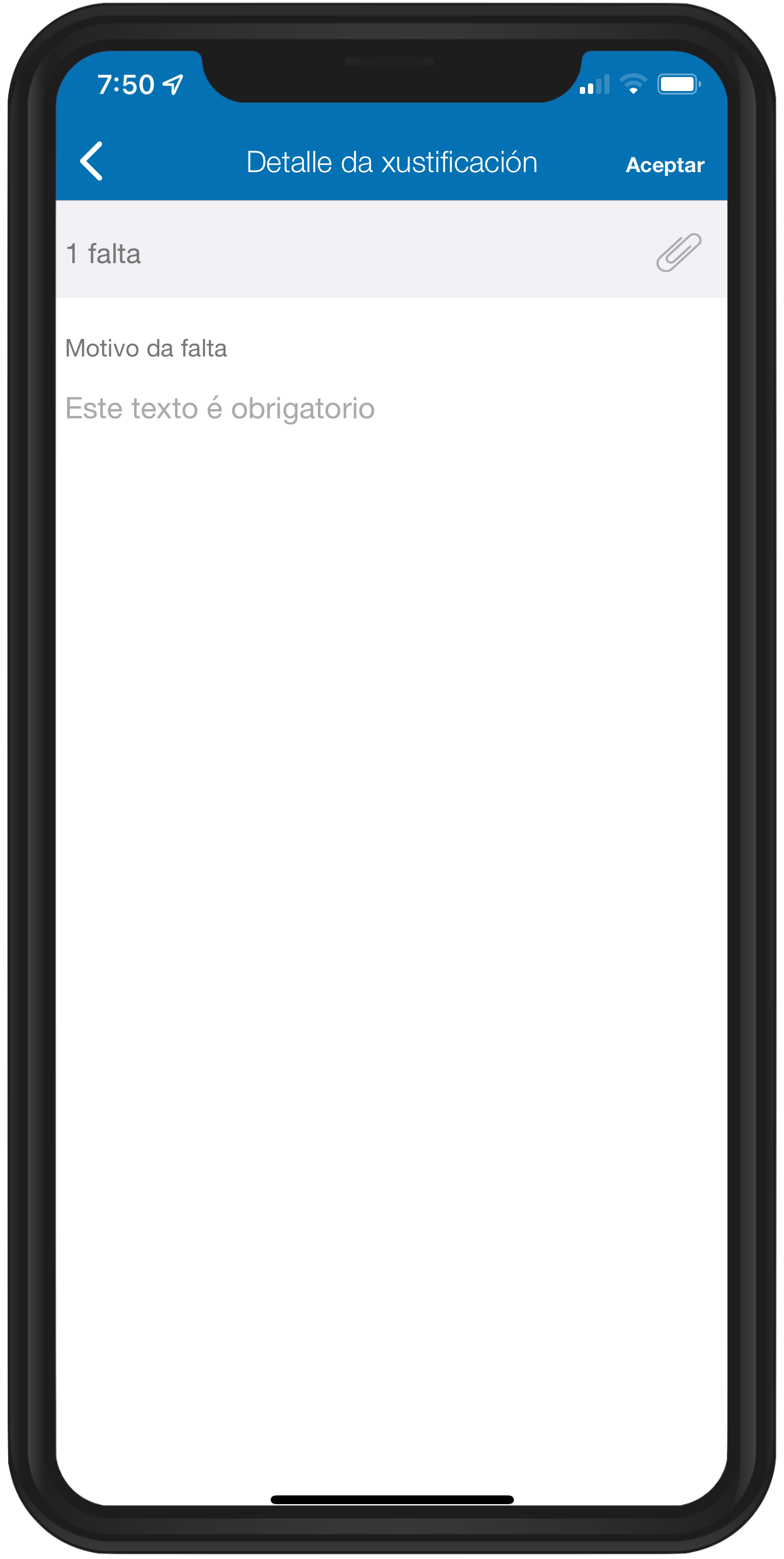 Xustificación da falta