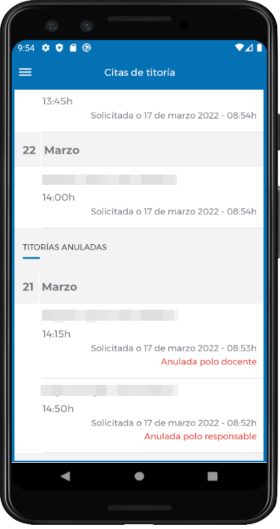 Citas anuladas