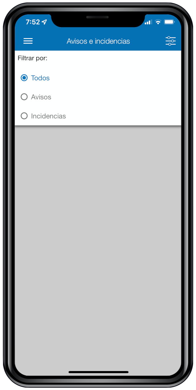 Filtrar incidencias