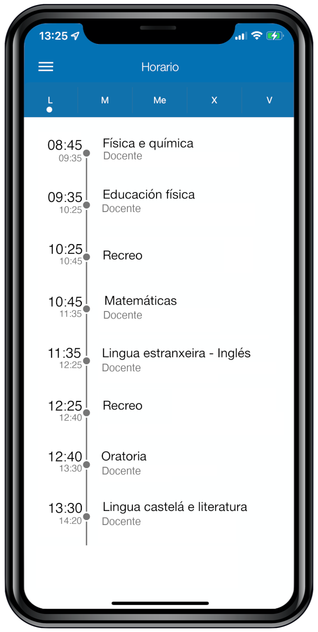 Imaxe dun posible horario dun centro