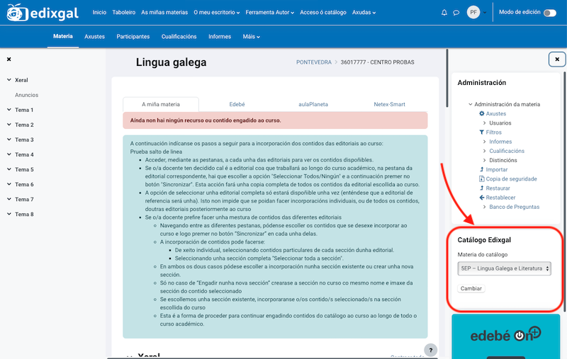 Materia de catálogo