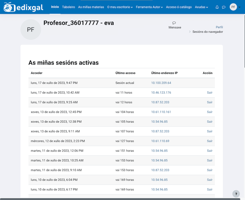 Sesións de traballo