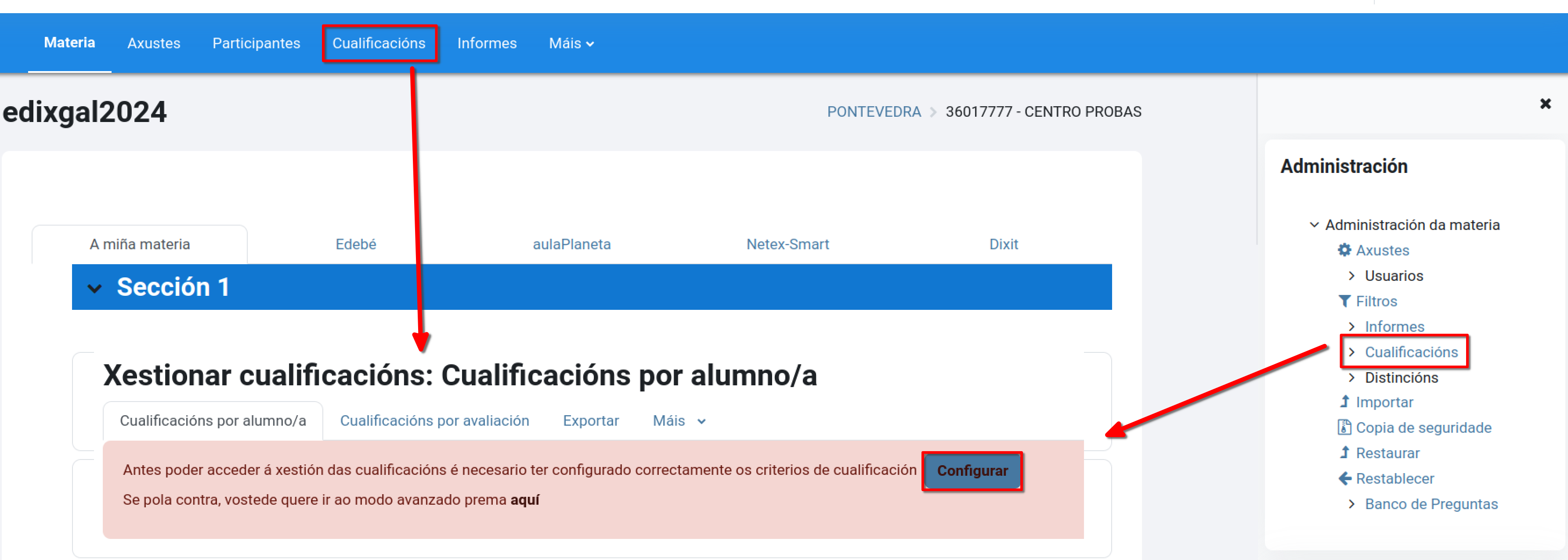 Configurar criterios