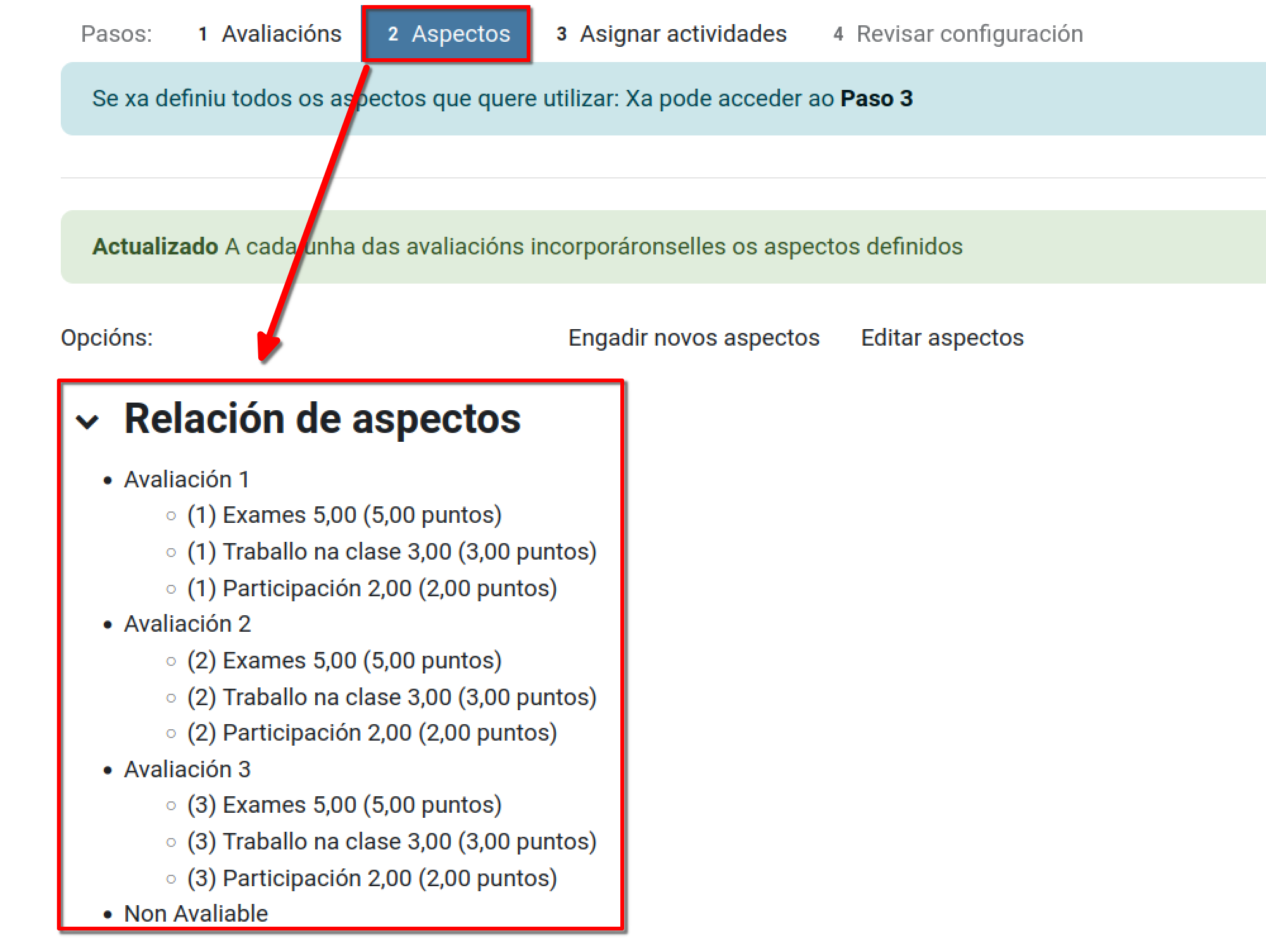 Avaliación -aspectos