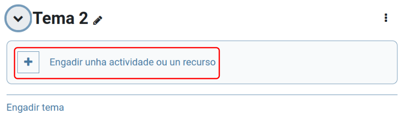 Engadir actividade ou recurso