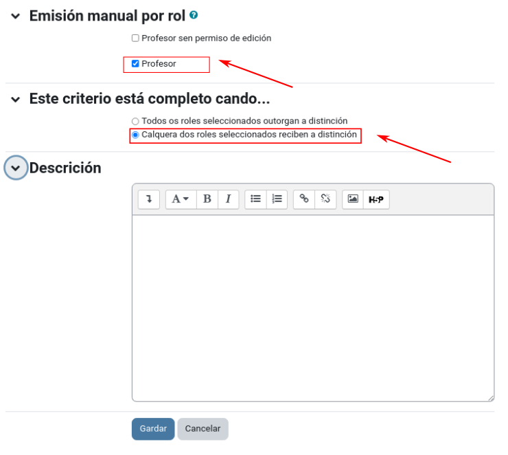 Emisión manual por rol