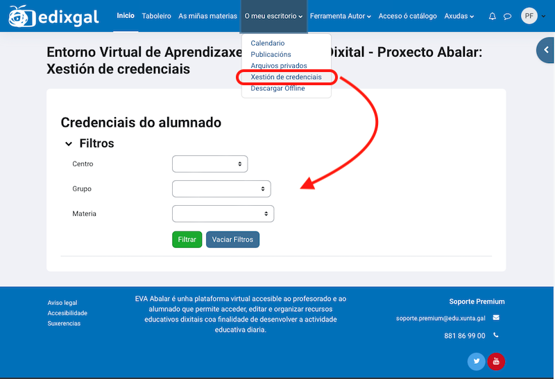 Xestión credenciais