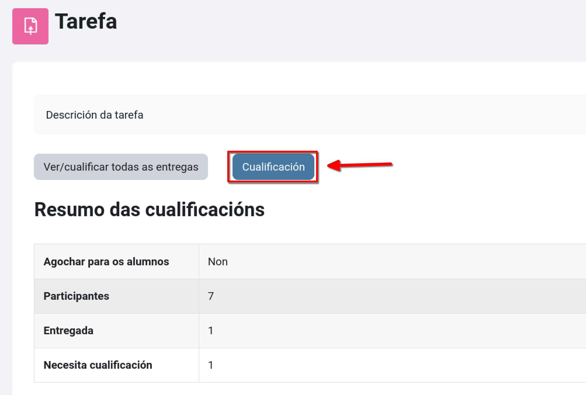 Anotacións no PDF da tarefa