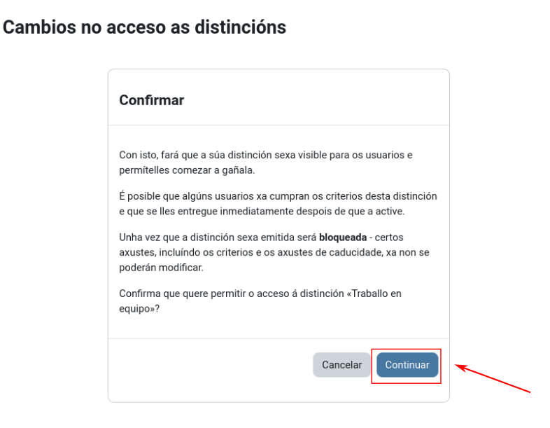Distinción activada