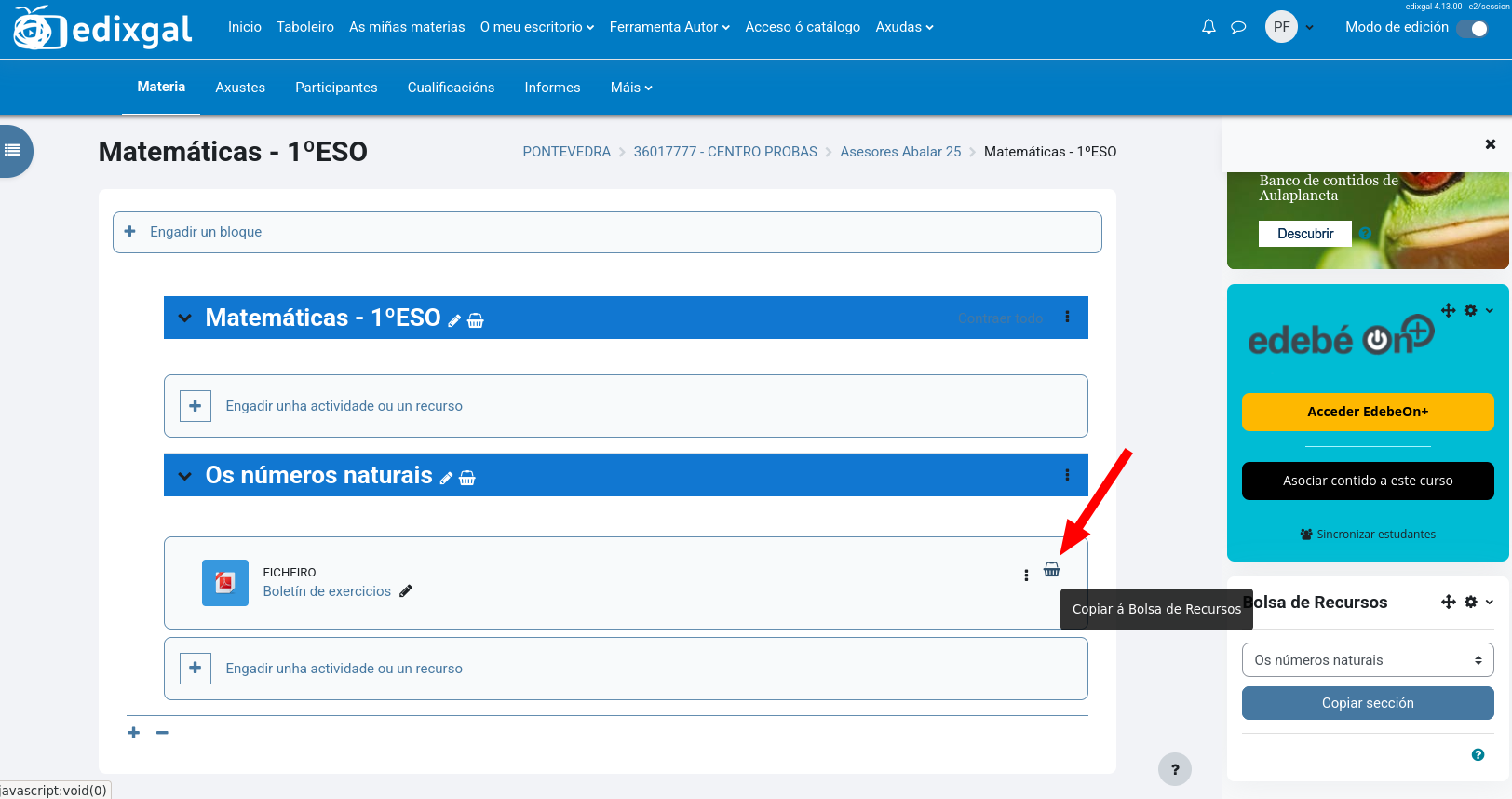 Bloque "Bolsa de recursos"