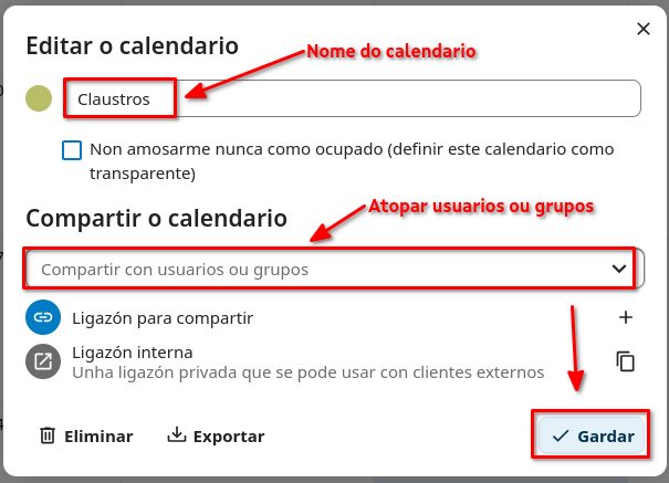 compartir calendario