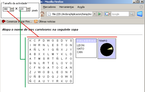 Tamaño da actividade