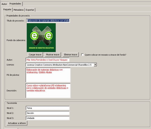 Pestana de propiedades