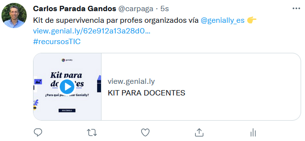 ejemplo de publicación en Twitter