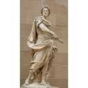 Julius Caesar crowned with laurels.