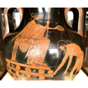 Croesus on the pyre, Attic red-figure amphora, Louvre (G 197).