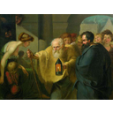 Diogenes searches for an honest man. Painting attributed to J. H. W. Tischbein (c. 1780).
