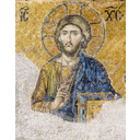 Christ pantocrator de la mosaïque de la déisis à Sainte-Sophie (Istananbul, Turquie).