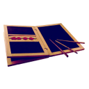 Reproduction of an ancient Roman wax tablet with three styli