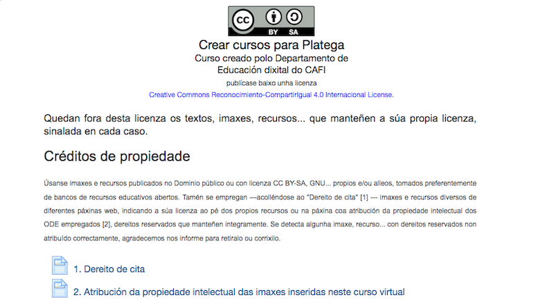 Módulo da Licenza do curso Crear Plategas Módulo da Licenza do curso Crear Plategas