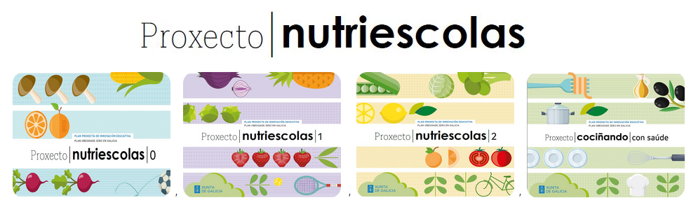 Logos das distintas fases de nutriescolas
