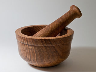 Hand turned Wooden Mortar and Pestle