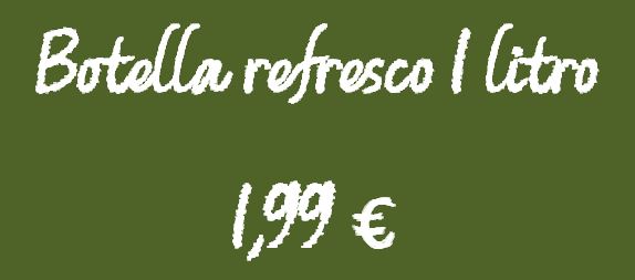 Cartel precio botella refresco de un litro