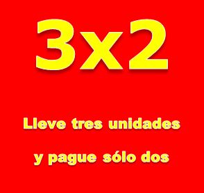 Imagen de rótulo con oferta 3x2