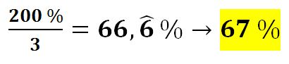 Imagen con la operación 200% entre tres