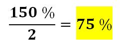 Imagen con la operación 150% entre 2