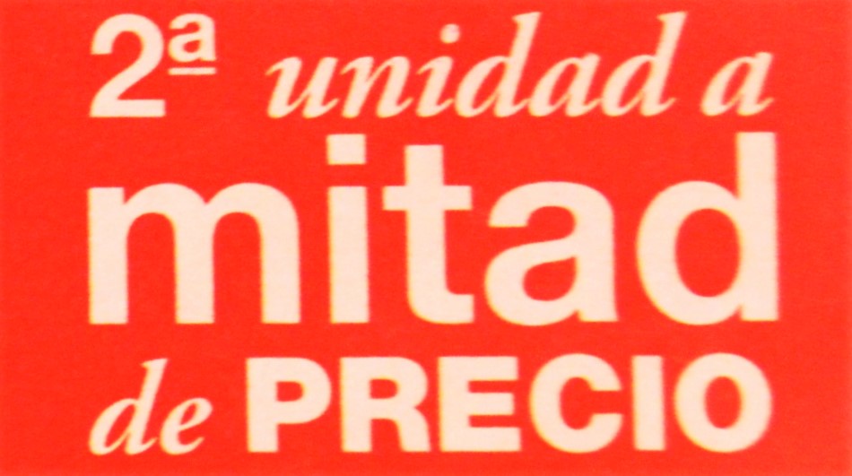 Imagen de oferta segunda unidad a mitad de precio