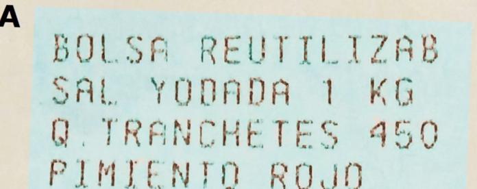 Imagen con recorte del listado de artículos del ticket de la compra