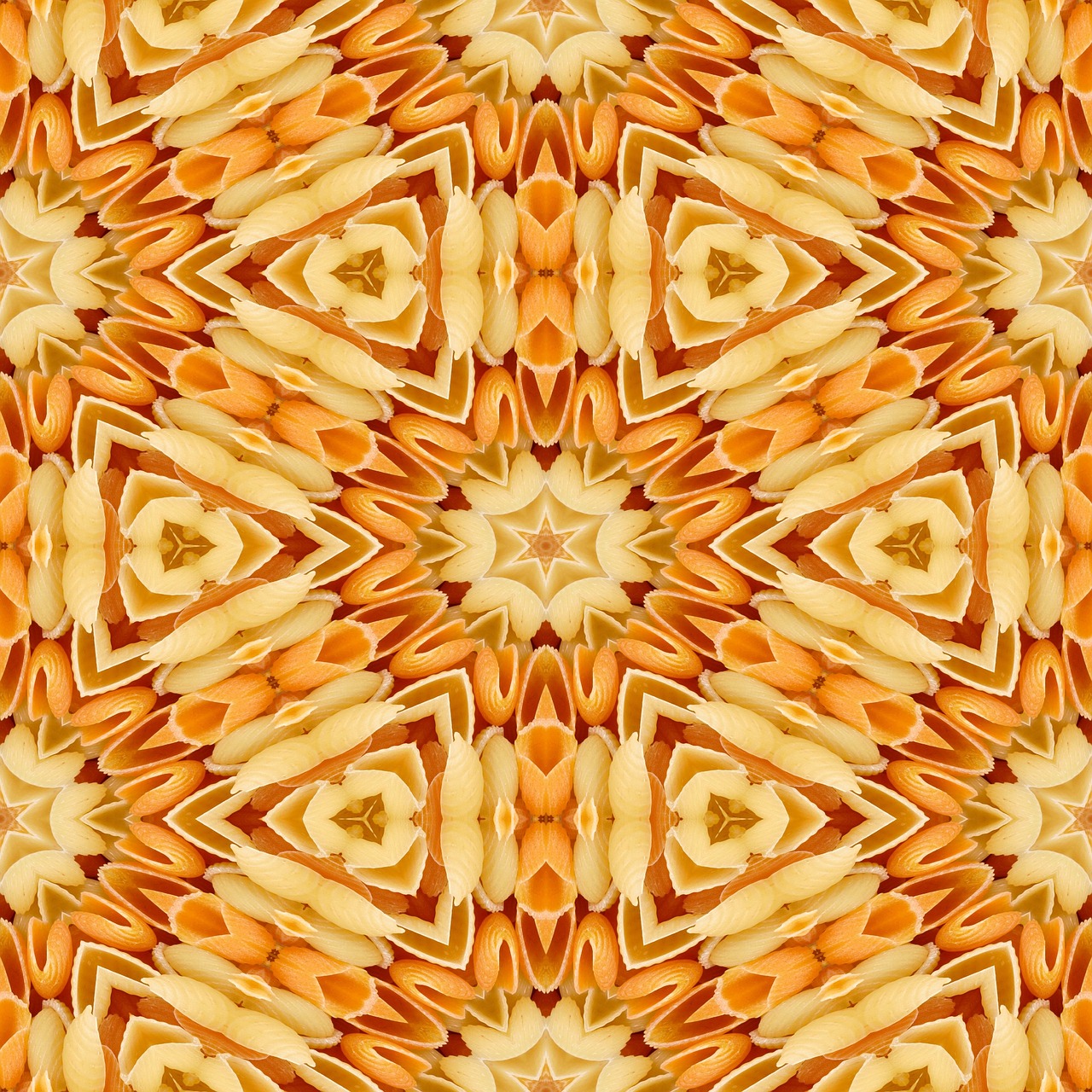 Imagen de una composición artística empleando pasta de diferentes formas