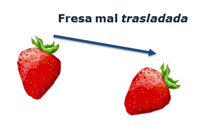 Ilustración de una fresa trasladada pero girada