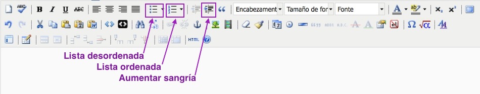 Imaxe sinalando as ferramentas do editor de texto de eXeLearnig para xerar parágrafos.