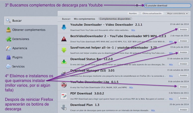 Terceira captura de pantalla coa secuencia de pasos para descargar un vídeo de Youtube.