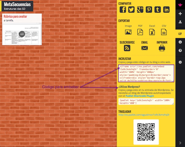 Captura dun mural virtual.